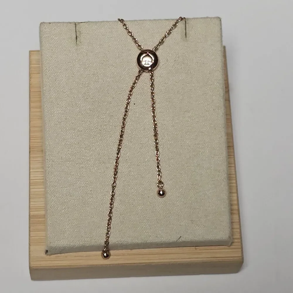 Kate Spade Full Circle Round Bezels Bolo Slider Bracelet Rose Gold Adjustable - Picture 9 of 10